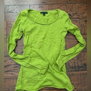 Chartreuse Banana Republic cotton and angora sweater. Size small